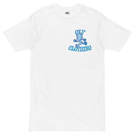 BABY BLUE RUNNING MAN TEE WHITE